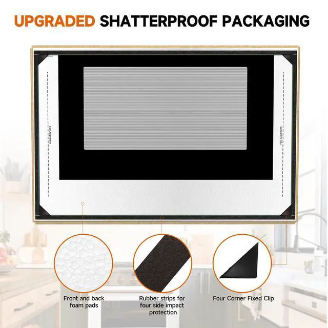 Alt view image 2 of 7 - 316452758 Oven Outer Door Glass Compatible with Frigidaire/Kenmore/Crosley | Replaces 316452719, 4583012, AP6284729, PS12175974, EAP12175974 & More - 29.3" x 20.2" Tempered Glass