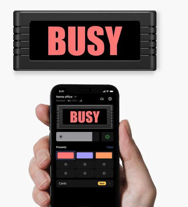 Main image of S smart sign | Bluetooth | Battery Powered | Home Office | Wireless | Recording | Gaming | Streaming | Do Not Disturb Sign | On Air Sign | Office Decor | Online Classes (5,000 mAH Battery)