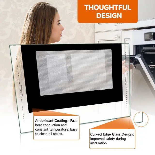 Alt view image 5 of 7 - 316452758 Oven Outer Door Glass Compatible with Frigidaire/Kenmore/Crosley | Replaces 316452719, 4583012, AP6284729, PS12175974, EAP12175974 & More - 29.3" x 20.2" Tempered Glass