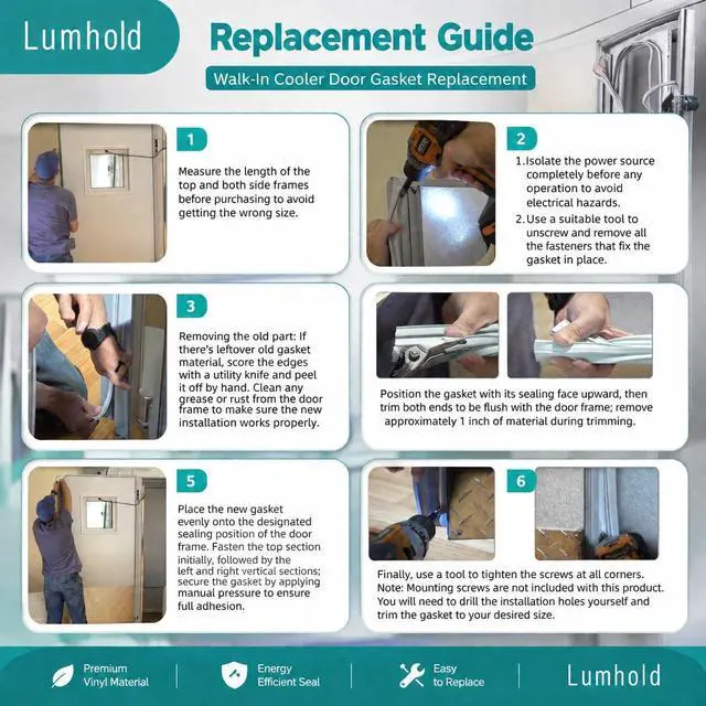 Alt view image 5 of 5 - Walk-In Cooler Gasket Replacement Kit for U.S. Cooler Brand - Standard Width, Tall Door 35-3/4 × 96-1/4 On-site customizable trimming