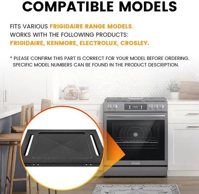 Alt view image 2 of 7 - 316400603 Oven Bottom Panel Fit for Frigidaire/Kenmore/Electrolux/Crosley Gas Ranges and Stoves, Replace Part Number AP3768877, 1056058, 316400604, 7316400604