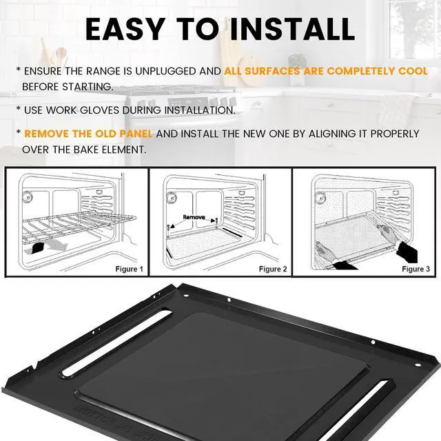 Alt view image 6 of 7 - 316400603 Oven Bottom Panel Fit for Frigidaire/Kenmore/Electrolux/Crosley Gas Ranges and Stoves, Replace Part Number AP3768877, 1056058, 316400604, 7316400604