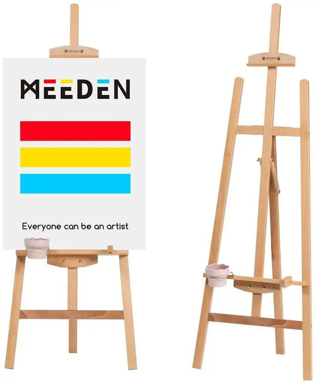 Main image of Beechwood Lyre Easel Tripod - Adjustable Art Paint Easel with Brush Holder, Washer & Metal Stand, Perfect for Painting, Display, Wedding Sign