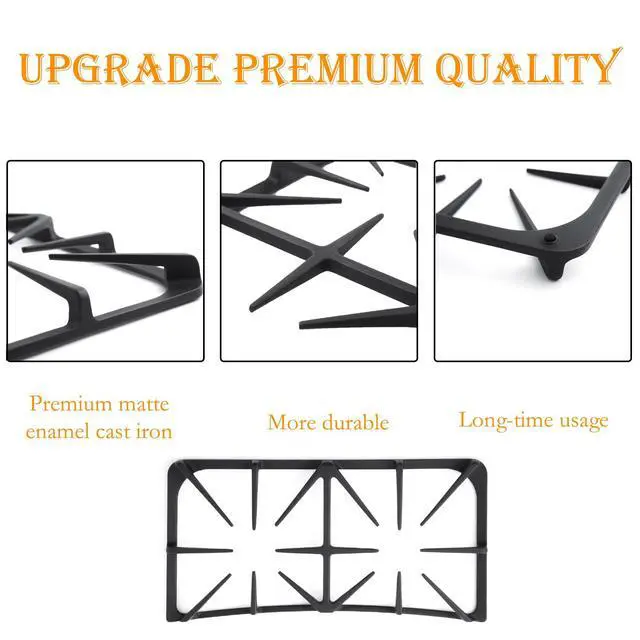 Alt view image 4 of 6 - Upgraded 5304492147 A00263801 Side Grate Replacement for Frigidaire Kenmore Stove Parts Stove Top Burner Grate Kenmore Gas Range Parts Cast Iron Burner Grate Gas Cooktop Parts Cookware Accessories
