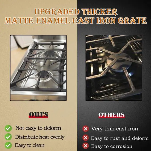 Alt view image 5 of 6 - Upgraded 5304492147 A00263801 Side Grate Replacement for Frigidaire Kenmore Stove Parts Stove Top Burner Grate Kenmore Gas Range Parts Cast Iron Burner Grate Gas Cooktop Parts Cookware Accessories