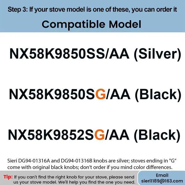 Alt view image 4 of 7 - NX58K9850SG NX58K9850SS NX58K9852SG Knobs for Samsung Gas Stove Knobs | DG94-01316A*5 Burner Knobs & DG94-01316B*1 Oven Light Knob for DG94-01316C*5 Knobs