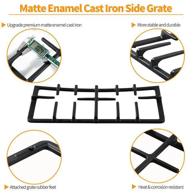 Alt view image 3 of 6 - AEB73125001 Stove Grates Replacement Parts for LG Range Grate 19.61x10.6 Cast Iron Grate LRG3061BD LRG3091ST LG Gas Stove Burner Grate Surface Cooktop Side Burner Grate Wok Rack