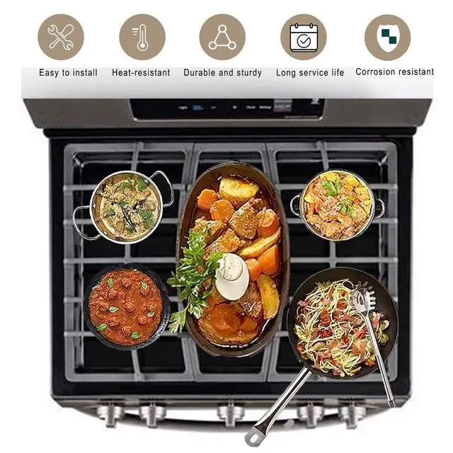 Alt view image 6 of 6 - AEB73125001 Stove Grates Replacement Parts for LG Range Grate 19.61x10.6 Cast Iron Grate LRG3061BD LRG3091ST LG Gas Stove Burner Grate Surface Cooktop Side Burner Grate Wok Rack