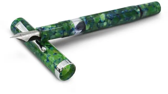 Main image of FPR Jaipur V2 Jade Piston Fill Refillable Fountain Pen for Writers | Ultra Flex Nib, Cracked Ice Acrylic Body, Ebonite Feed, Twist-On Closure, 4 mm to 2 mm Line Variation