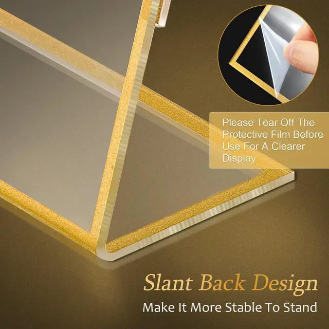 Alt view image 5 of 7 - 36 Pack Acrylic Sign Holder Gold Frame Table Numbers Slanted Back Menu Display Stand Clear Flyer Document Photo Display Holders Plastic Table Signs for Wedding Office(Horizontal Style,4 x 6 Inch)