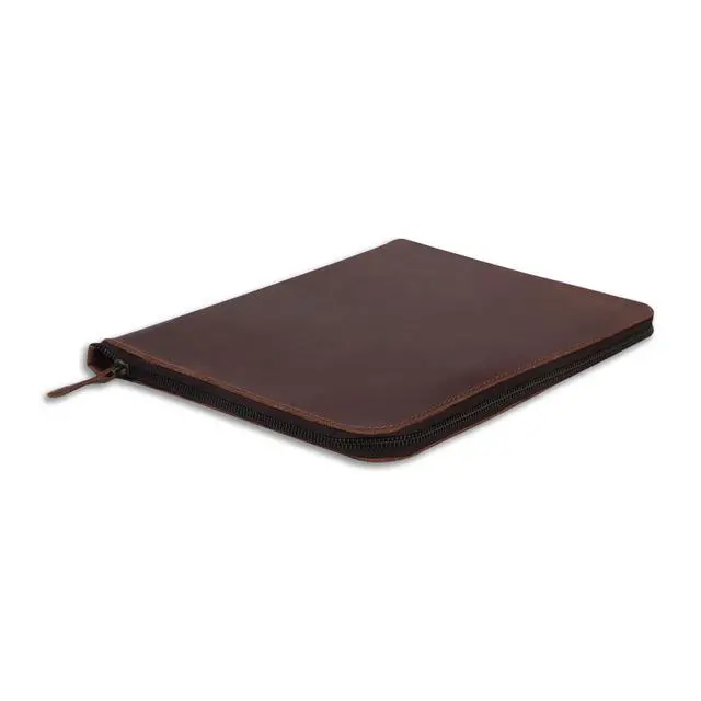 Alt view image 6 of 7 - Full Grain Leather Notebook Cover, 8.5x11 Zippered Journal - Tan | Full grain leather, refillable, fits 8.5x11 spiral or Cahier XXL, handmade, durable zipper