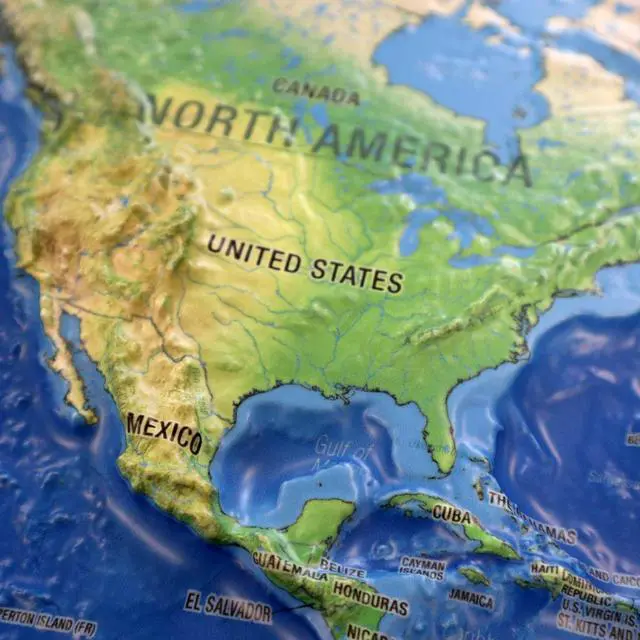Alt view image 3 of 4 - 3D World Raised Relief Map | Topographic Wall Map, Feel the Terrain | 36" x 24" | Vacuum-Formed Rigid Vinyl | World Ranger
