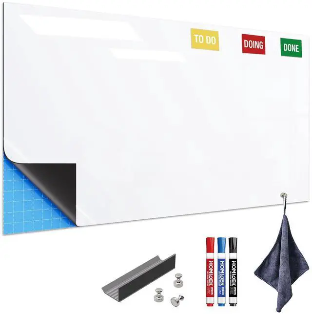 Main image of Adhesive Backing Magnetic Whiteboard Contact Paper - 48" x 72" Peel and Stick Dry Erase Board Sticker - Magnetic Wall Decal Wallpaper for Any Smooth Surface, Office, Home, Classroom, Playroom