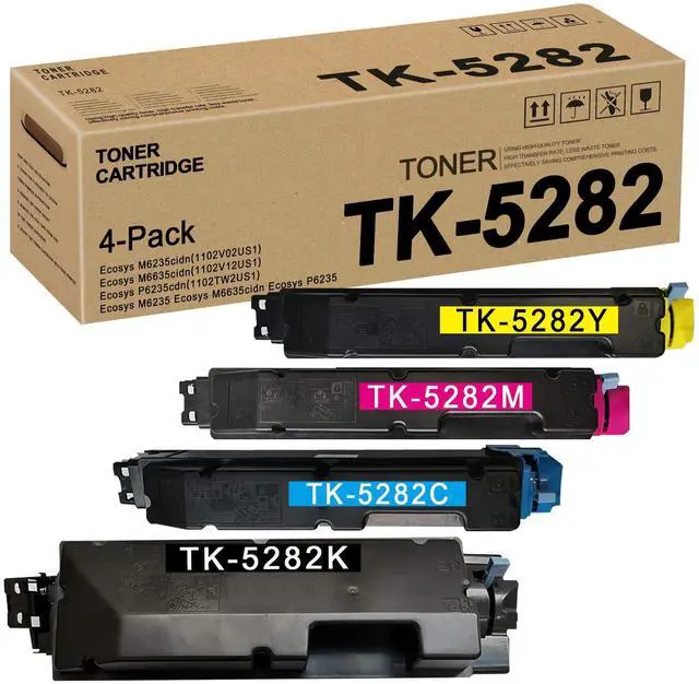 Main image of 4 Pack (1BK+1C+1M+1Y) TK5282 TK-5282 1T02TW0US0 1T02TWCUS0 1T02TWBUS0 1T02TWAUS0 Toner Cartridge Replacement for Kyocera Ecosys M6235cidn(1102V02US1) M6235 M6635cidn P6235 Toner Kit Printer