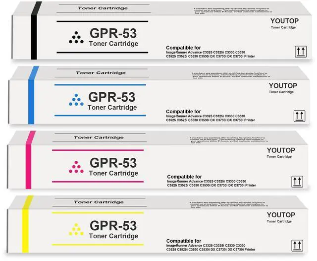 Main image of High Yield GPR-53 GPR53 Toner Cartridge (4-Pack|CYBM) Replacement for Canon ImageRunner Advance C3325 C3325i C3330 C3330i C3525 C3525i C3530 C3530i DX C3730i C3730i Printer