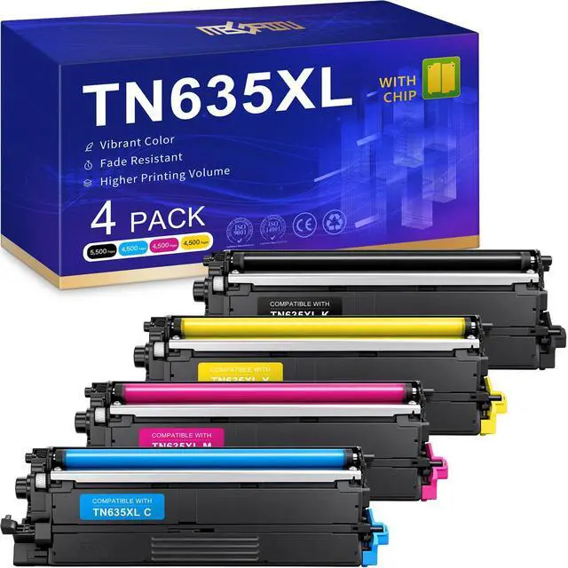 Alt view image 2 of 7 - TN635XL TN 635XL TN-635XL TN635 Toner Cartridge Replacement for MFC-L8930CDW HL-L8430CDW MFC-L8730CDW MFC-L8970CDW HL-L8430CDWT MFC-EX575 HL-L8570CDW Printer (with chip, 4 Pack)