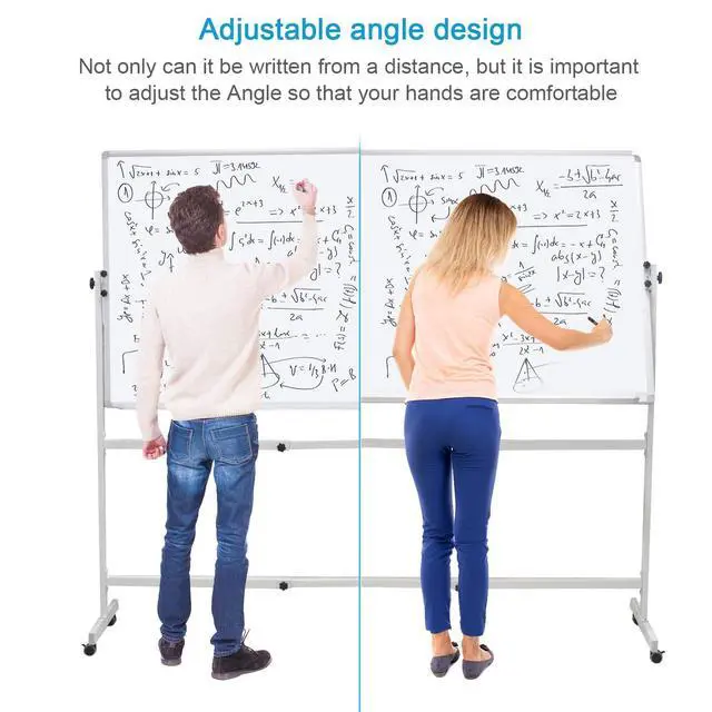 Alt view image 4 of 7 - 40"x30" Mobile Whiteboard Magnetic Dry Erase Board with Rolling Stand Portable Single-Sided White Board for Classrooms, Offices, Conference Rooms and Home