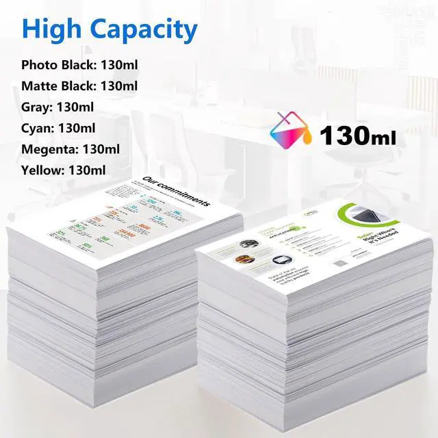 Alt view image 3 of 7 - 72 Ink Cartridges Replacement for HP 72 Compatible with HP Designjet T795, T790, Designjet T1300, T2300, Designjet T1200,T1110,T1120, Designjet T610,T770, C9403A C9370A C9371A C9372A C9373A C9374A
