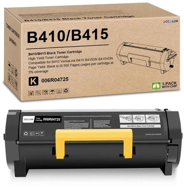 Main image of B410 B415 Toner Cartridge Replacement for Xerox B415 B410 Black High Yield Toner Cartridge with New Chip 006R04725-(6,500 Pages) Compatible with Xerox B410 VersaLink B415 Printers Series