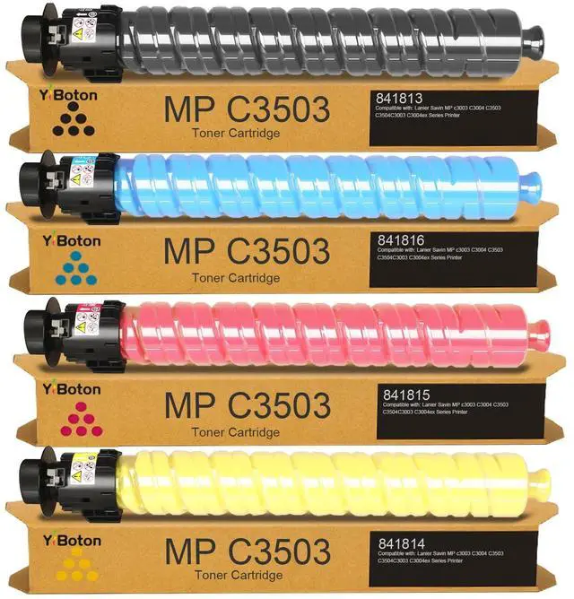 Main image of MP C3503 MP C3003 Toner Cartridge Compatible for Ricoh Lanier Savin MP C3003 C3004 C3503 C3504 C3003 C3004ex Series Printer 841813 841816 841815 841814 Black Cyan Magenta Yellow