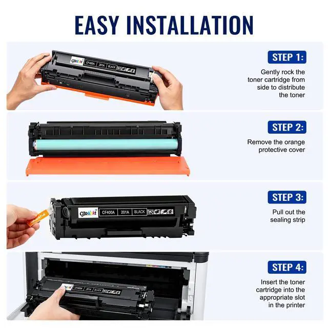 Alt view image 6 of 6 - 201A Toner Cartridge Replacement for HP 201A 201X CF400A m277dw toner | Works for Color LaserJet Pro MFP M277dw M252dw M277c6 M252n M277n M277 Printer (Black, Cyan, Yellow, Magenta, 4 Pack)