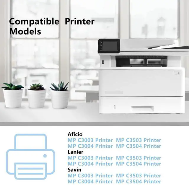 Alt view image 2 of 6 - MP C3503 MP C3003 Toner Cartridge Compatible for Ricoh Lanier Savin MP C3003 C3004 C3503 C3504 C3003 C3004ex Series Printer 841813 841816 841815 841814 Black Cyan Magenta Yellow