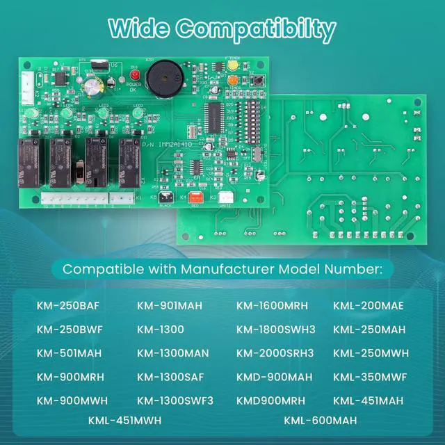 Alt view image 3 of 7 - Upgrade 2A1410-01 2A1410-02 Ice Machine Control Board Compatible Replacement for Hoshizaki KM Series (KM1300, KM1200, KM500, KM450, KM250) & More Plug-and-Play, Direct Fit