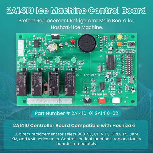Alt view image 5 of 7 - Upgrade 2A1410-01 2A1410-02 Ice Machine Control Board Compatible Replacement for Hoshizaki KM Series (KM1300, KM1200, KM500, KM450, KM250) & More Plug-and-Play, Direct Fit