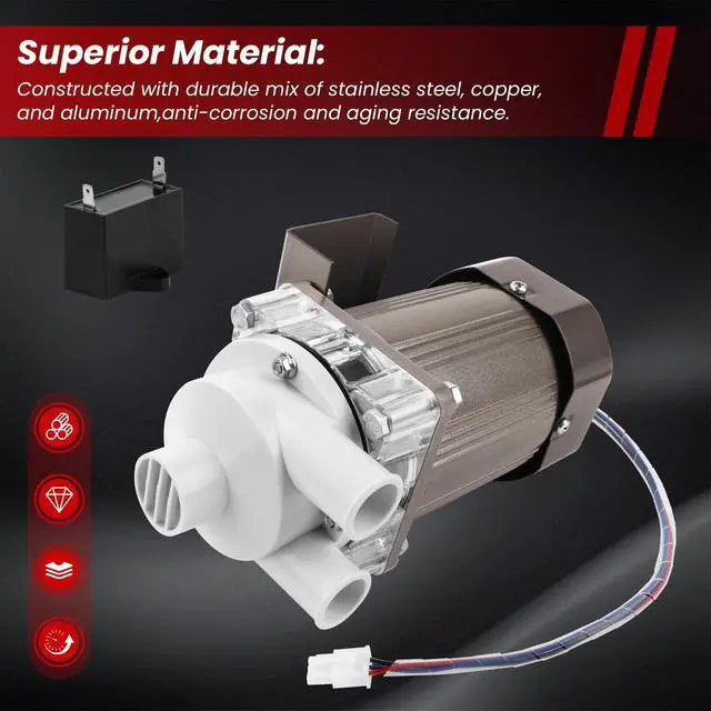 Alt view image 3 of 7 - S-0731 Ice Machine Motor,Water Pump Assembly Kit | Compatible with Hoshizaki 900-SD, KM-1300M, KM-1600M Series Ice Machines,120V 60W Water Pump Motor Assembly with Plug Service