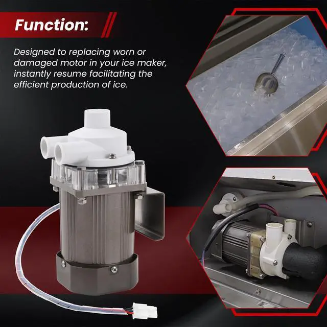 Alt view image 4 of 7 - S-0731 Ice Machine Motor,Water Pump Assembly Kit | Compatible with Hoshizaki 900-SD, KM-1300M, KM-1600M Series Ice Machines,120V 60W Water Pump Motor Assembly with Plug Service