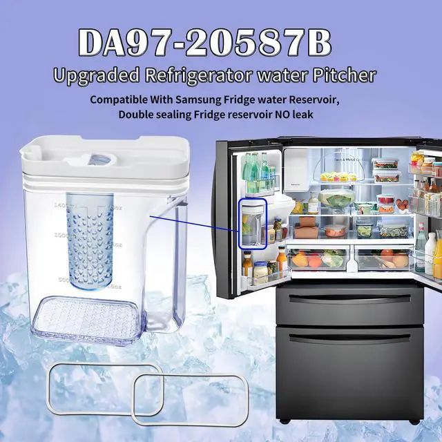 Alt view image 2 of 7 - DA97-20587B Refrigerator Water Pitcher for Samsung Fridge Water Pitcher | Upgraded Water Tank Compatible With Samsung Fridge RF28T5021SR, RF28T5021SG, Double Sealing Fridge Water Reservoir, No Leak