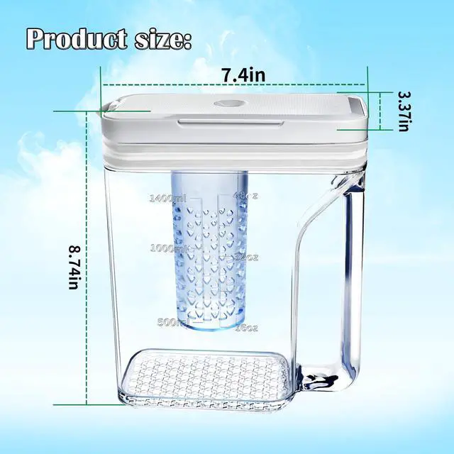 Alt view image 6 of 7 - DA97-20587B Refrigerator Water Pitcher for Samsung Fridge Water Pitcher | Upgraded Water Tank Compatible With Samsung Fridge RF28T5021SR, RF28T5021SG, Double Sealing Fridge Water Reservoir, No Leak