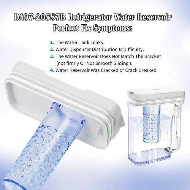 Alt view image 7 of 7 - DA97-20587B Refrigerator Water Pitcher for Samsung Fridge Water Pitcher | Upgraded Water Tank Compatible With Samsung Fridge RF28T5021SR, RF28T5021SG, Double Sealing Fridge Water Reservoir, No Leak