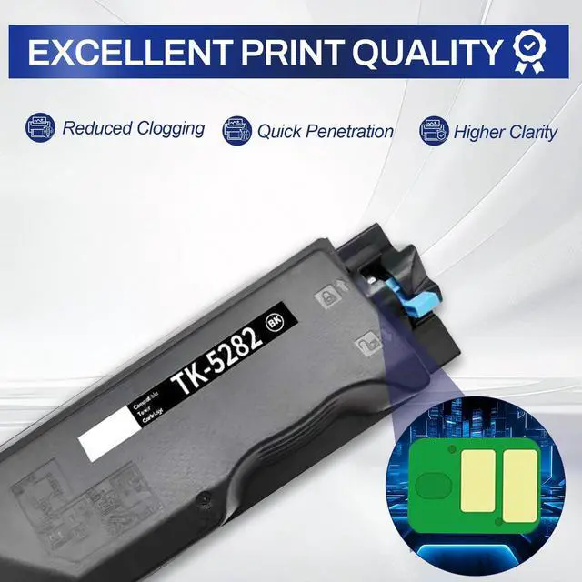 Alt view image 5 of 6 - TK5282 TK-5282 Toner Cartridge with Chip Replacement for Kyocera TK-5282K TK-5282C TK-5282M TK-5282Y Compatible with Kyocera Ecosys M6635cidn P6235cdn M6235cidn P6235cidn M6635cidn Printers (4 Pack)