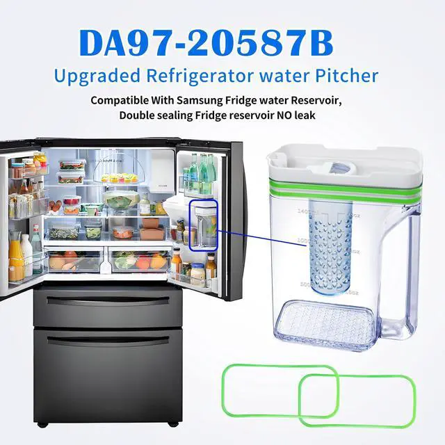 Alt view image 2 of 7 - DA97-20587B Refrigerator Water Pitcher for Samsung Fridge Water Pitcher | Upgraded Water Tank Compatible With Samsung Fridge RF28T5021SR, RF28T5021SG, Double Sealing Fridge Water Reservoir, No Leak