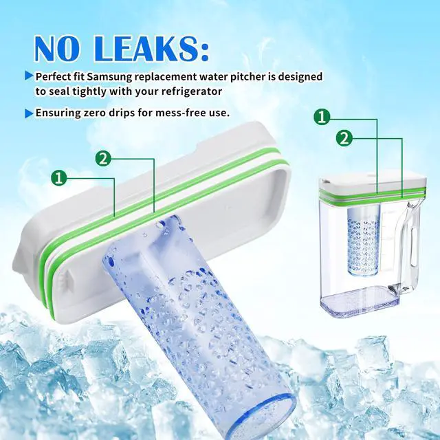Alt view image 3 of 7 - DA97-20587B Refrigerator Water Pitcher for Samsung Fridge Water Pitcher | Upgraded Water Tank Compatible With Samsung Fridge RF28T5021SR, RF28T5021SG, Double Sealing Fridge Water Reservoir, No Leak