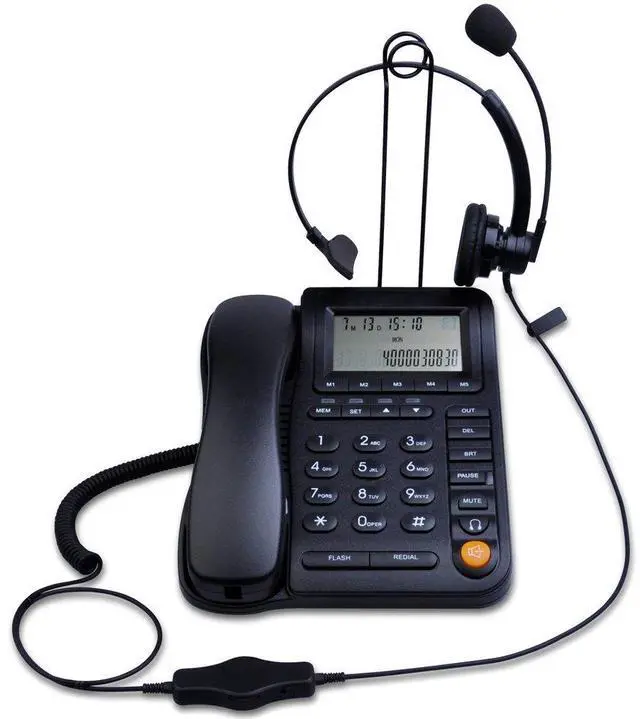 Main image of Home Office Corded Phone with Caller ID, LK-P017B Call Center Phones with Headset, Landline Telephone for Business Desktop Phone with Extra-Large Buttons and Display Screen