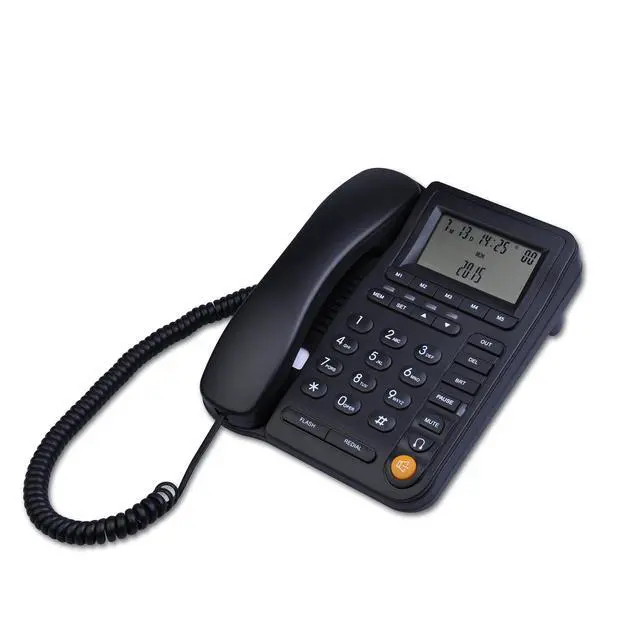 Alt view image 4 of 5 - Home Office Corded Phone with Caller ID, LK-P017B Call Center Phones with Headset, Landline Telephone for Business Desktop Phone with Extra-Large Buttons and Display Screen