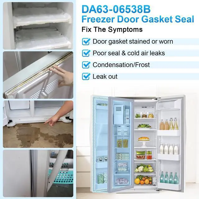 Alt view image 6 of 7 - Upgraded DA63-06538B Freezer Door Gasket Compatible with Samsung Refrigerator Freezer Door Gasket RS25J500DSR/AA Door Gasket, DA97-08239A DA97-08239B RS261MDRS RS25H5111SR Fridge Door Seal, Gray