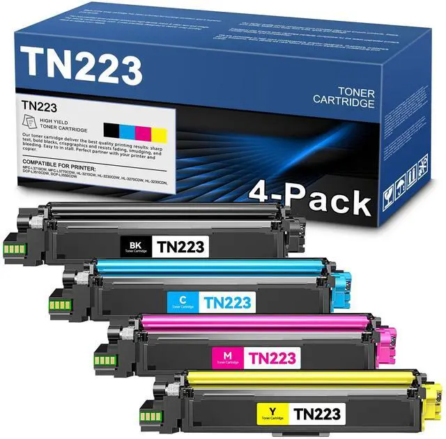 Main image of TN223 Toner Compatible for Brother TN-223BK/C/M/Y Toner Cartridges | TN223 4PK Replacement for Brother TN223BK/C/M/Y Toner Cartridge for HL-L3270CDW MFC-L3770CDW Toner