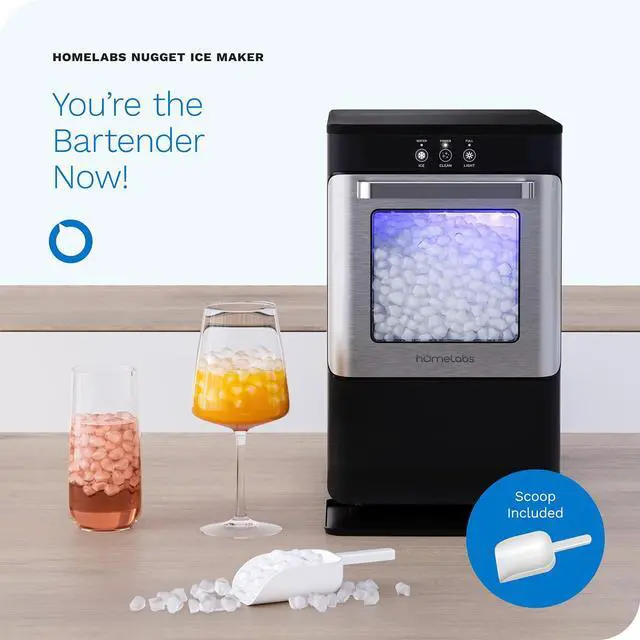Alt view image 2 of 7 - Countertop Nugget Ice Maker - Stainless Steel with Touch Screen - Portable and Compact - Chewable Nugget Ice Machine - Produces Up to 44lb of Ice Per Day