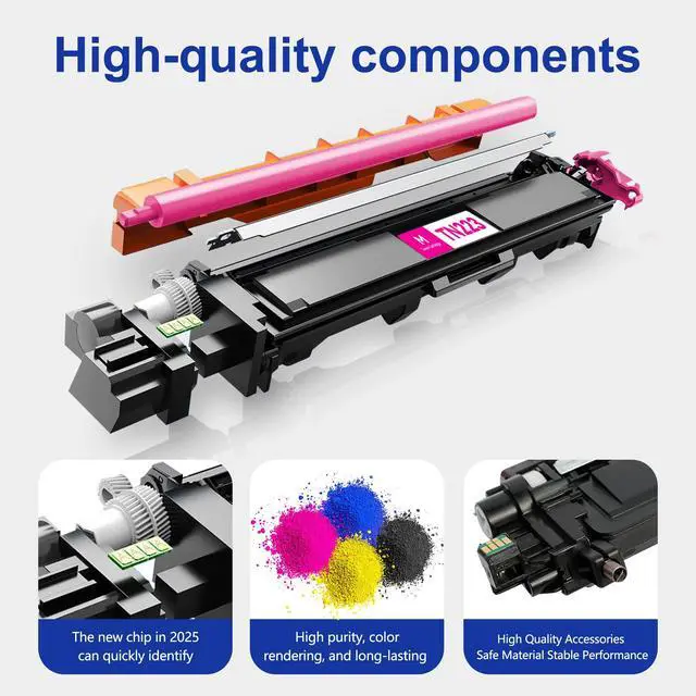 Alt view image 6 of 7 - TN223 Toner Compatible for Brother TN-223BK/C/M/Y Toner Cartridges | TN223 4PK Replacement for Brother TN223BK/C/M/Y Toner Cartridge for HL-L3270CDW MFC-L3770CDW Toner