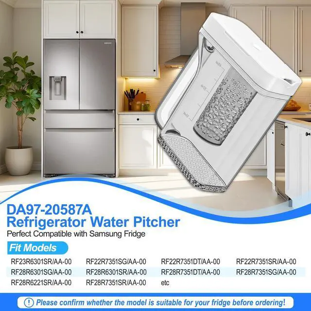 Alt view image 3 of 7 - Upgraded DA97-20587A Refrigerator Water Pitcher Compatible with Samsung Water Pitcher for Fridge Door Replacement No Leak Samsung Fridge RF28R6301SG RF28R7351SG RF28R6221SR RF22R7351SG RF22R7351SR