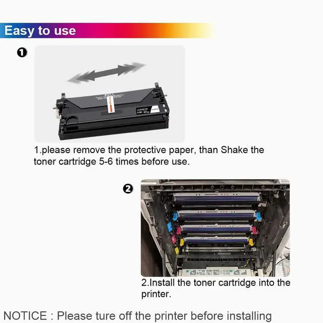 Alt view image 3 of 7 - 6180 Toner Cartridge Remanufactured for Xerox Phaser 6180 6180N 6180DN,KCMY | for Xeroxing Printer 6180 6180N 6180DN 6180MFP-D 6180MFP-N Ink 113R00726 113R00723 113R00724 113R00725 4 Color Set