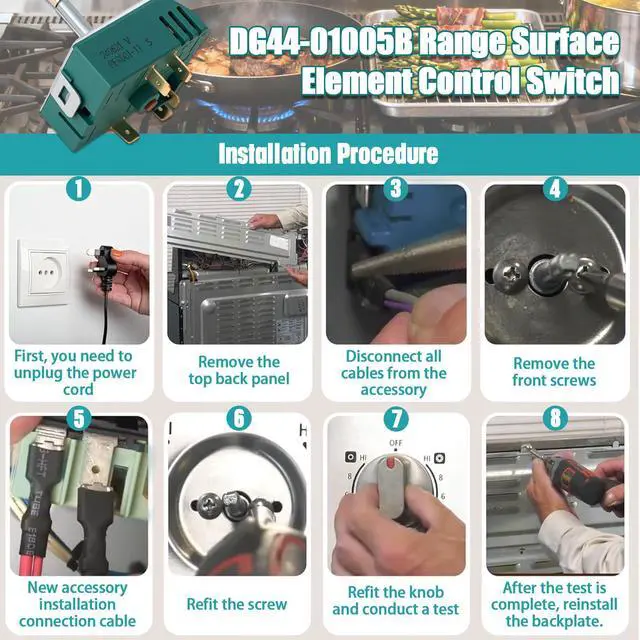 Alt view image 4 of 7 - DG44-01005B Dual Range Infinite Control Switch,Replaces DG44-01005A.Fit for Samsung Oven/Stove.Original production number PER001-11 S, PER001-01 S, PER001-01 B