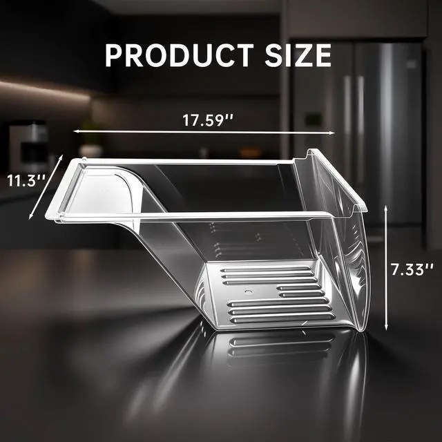 Alt view image 2 of 7 - Upgraded 240337103 Refrigerator Crisper Drawer Replacement Compatible with Frigidaire Fridge, Clear Crisper Bin Shelf Drawer Replaces 240337100, 240323007, AP2115741-2 Pcs