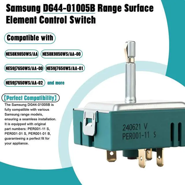 Alt view image 6 of 7 - DG44-01005B Dual Range Infinite Control Switch,Replaces DG44-01005A.Fit for Samsung Oven/Stove.Original production number PER001-11 S, PER001-01 S, PER001-01 B