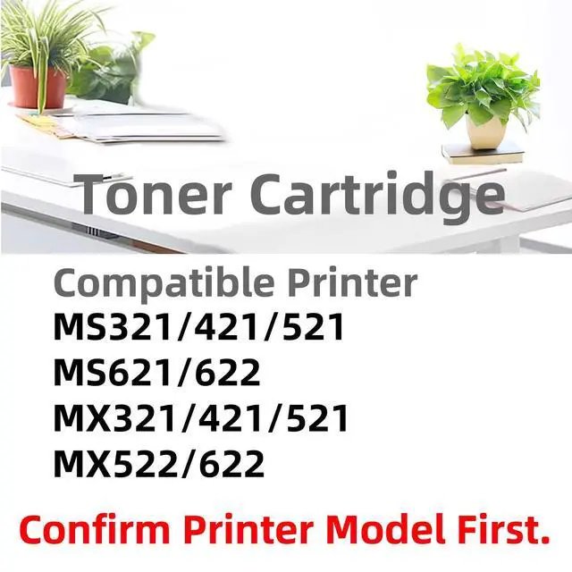Alt view image 2 of 6 - 56F1000 Black High Yield Toner Cartridge Replacement for Lexmark 56F1H0E 56F1H00 56F1U00 56F1U0E for MS321 MS421 MS521 MS621 MS622 MX321 MX421 MX521 MX522 MX622 Printers 6,000 Pages