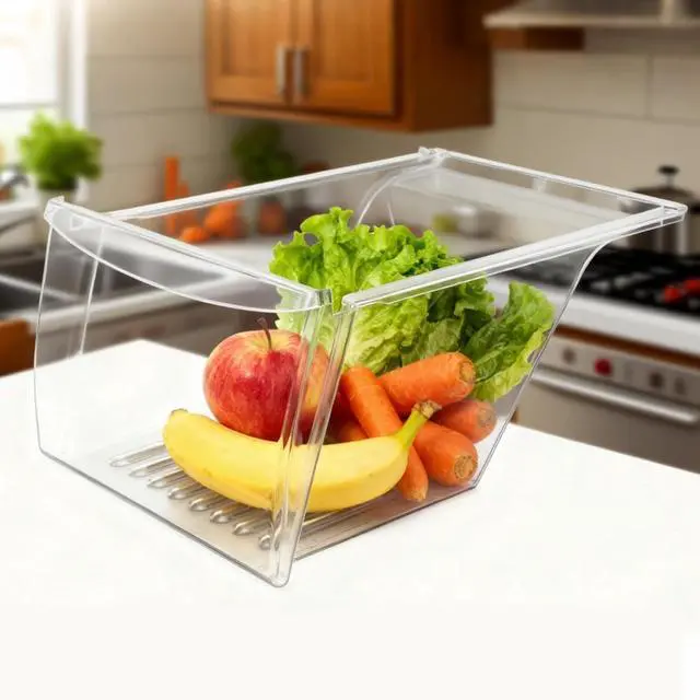 Alt view image 7 of 7 - Upgraded 240337103 Refrigerator Crisper Drawer Replacement Compatible with Frigidaire Fridge, Clear Crisper Bin Shelf Drawer Replaces 240337100, 240323007, AP2115741-2 Pcs