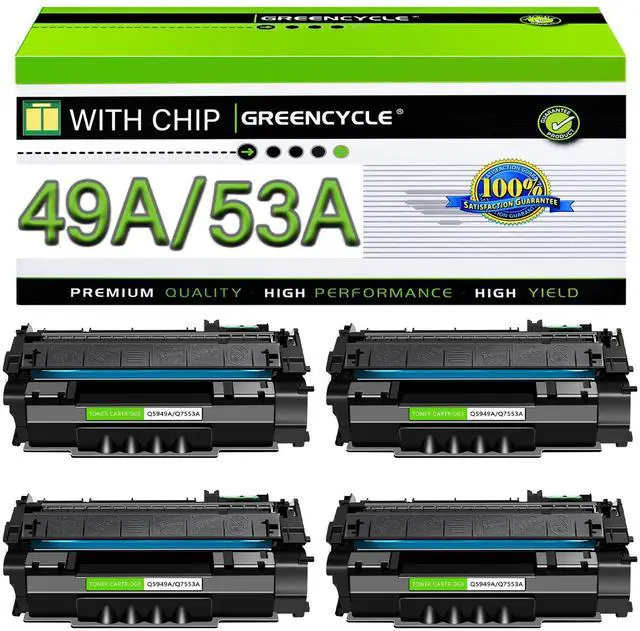 Main image of Q5949A Q7553A 1320 Toner Cartridge Compatible for HP 49A 53A | Q5949A Q7553A Works with Laserjet 1320n 3390 1160 1320tn 1320nw 3390 P2015 P2015dn M2727nf MFP Printer (Black,4 Pack)
